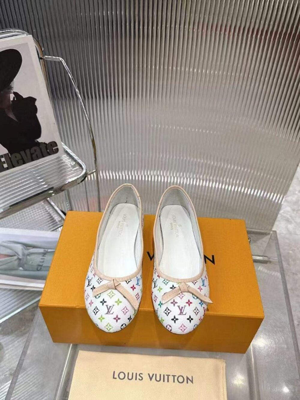 Louis Vuitton Multicolor Monogram Ballet Flats with Bow Detail